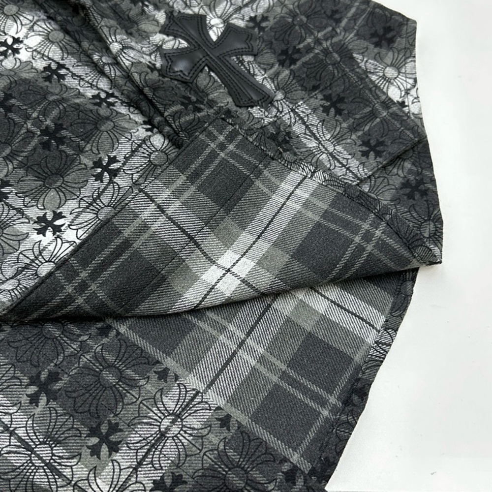 Chrome Hearts Men's Black and Gray Plaid Shirt - Picture 8 of 11